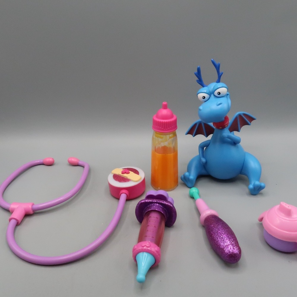 Disney Junior Doc McStuffins Stuffy The Dragon 6" Action Figure w Vet Tools lot
